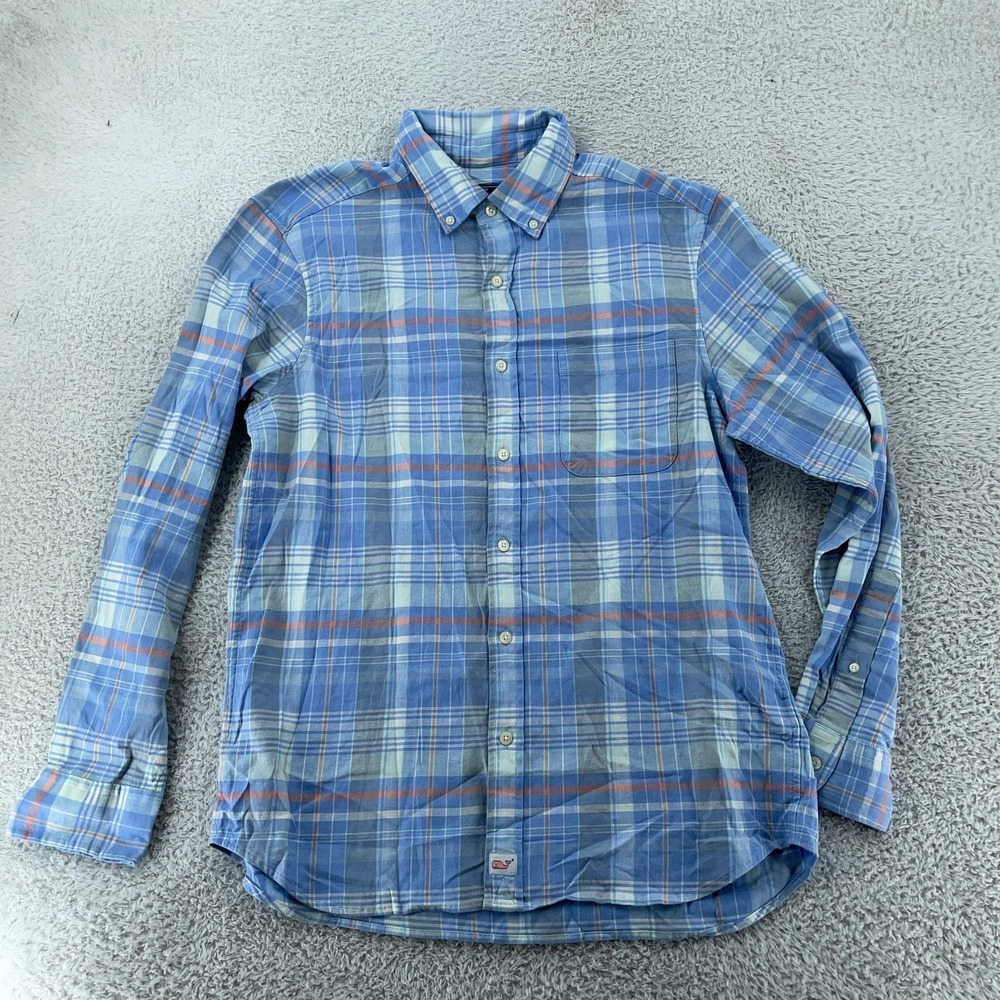 Vineyard Vines Plaid Island Shirt Medium Classic Fit Blue Murray Button Down